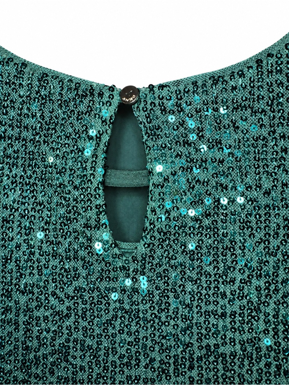 DKNY Emerald Green Sequin Shift Dress Size 8 - Picture 4 of 7
